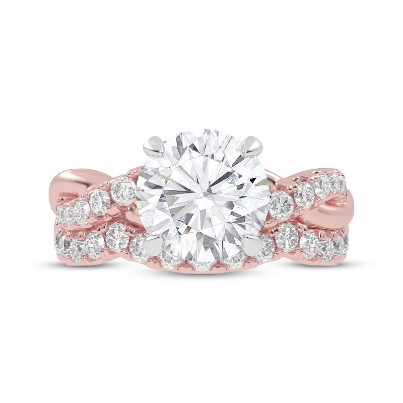 Main Image 3 of Adore Lab-Grown Diamonds Round-Cut Double Hidden Halo Bridal Set 3 ct tw 14K Rose Gold