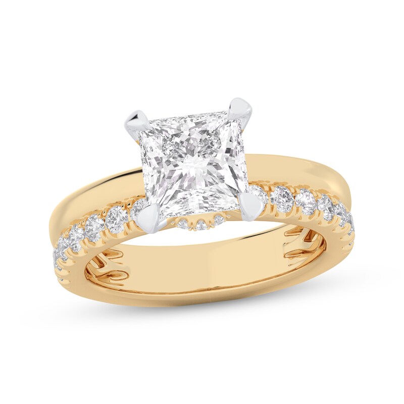 Main Image 1 of Adore Lab-Grown Diamonds Princess-Cut Engagement Ring 2-1/2 ct tw 14K Yellow Gold (VS2/F)