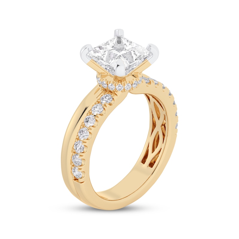 Main Image 2 of Adore Lab-Grown Diamonds Princess-Cut Engagement Ring 2-1/2 ct tw 14K Yellow Gold (VS2/F)
