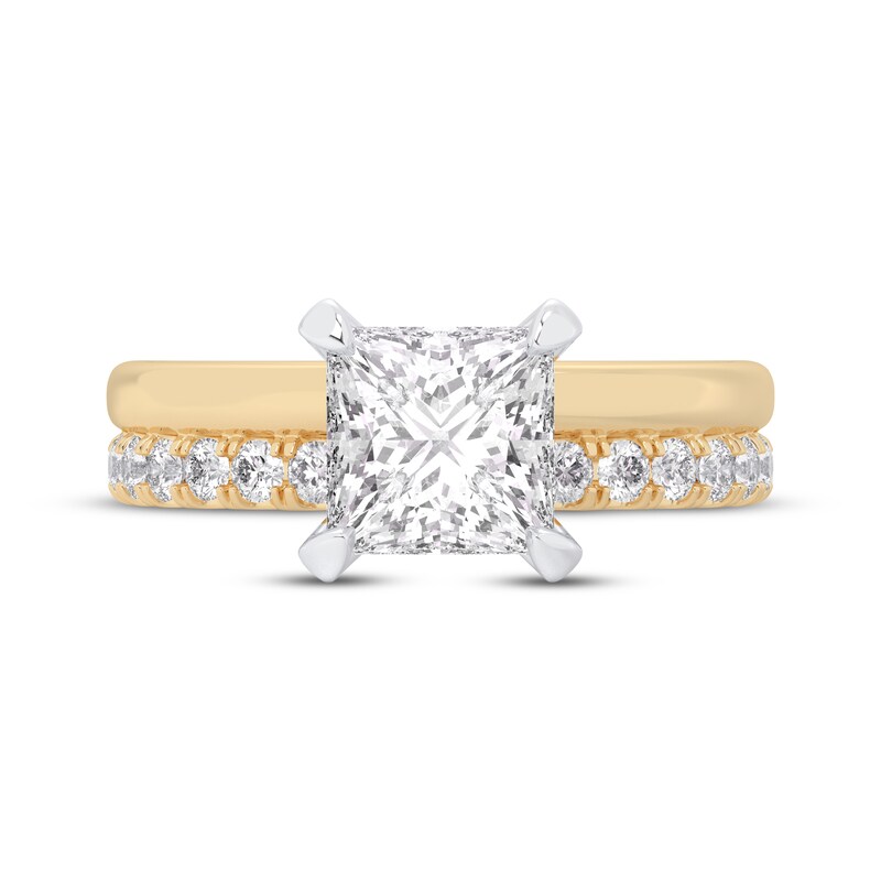 Main Image 3 of Adore Lab-Grown Diamonds Princess-Cut Engagement Ring 2-1/2 ct tw 14K Yellow Gold (VS2/F)