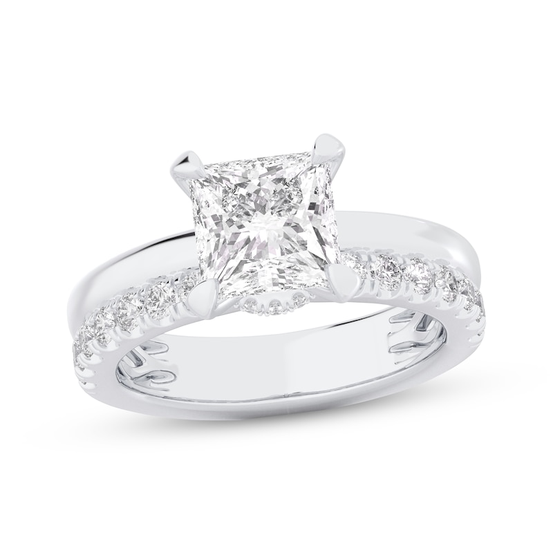 Main Image 1 of Adore Lab-Grown Diamonds Princess-Cut Engagement Ring 2-1/2 ct tw 14K White Gold (VS2/F)