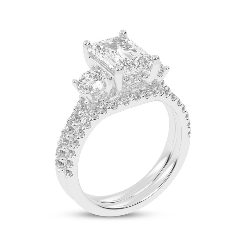 Main Image 2 of Adore Lab-Grown Diamonds Emerald-Cut Three-Stone Bridal Set 3 ct tw 14K White Gold