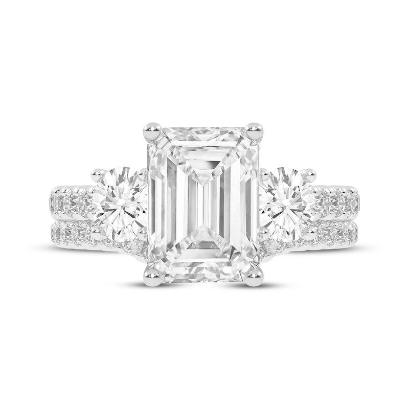 Main Image 3 of Adore Lab-Grown Diamonds Emerald-Cut Three-Stone Bridal Set 3 ct tw 14K White Gold