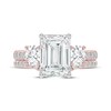 Thumbnail Image 3 of Adore Lab-Grown Diamonds Emerald-Cut Three-Stone Bridal Set 3 ct tw 14K Rose Gold