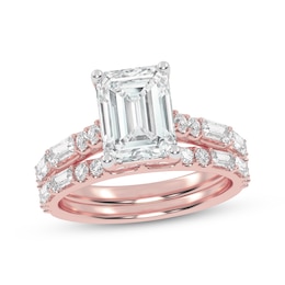 Adore Lab-Grown Diamonds Emerald-Cut Bridal Set 3 ct tw 14K Rose Gold