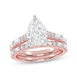Adore Lab-Grown Diamonds Pear-Shaped Bridal Set 3 ct tw 14K Rose Gold