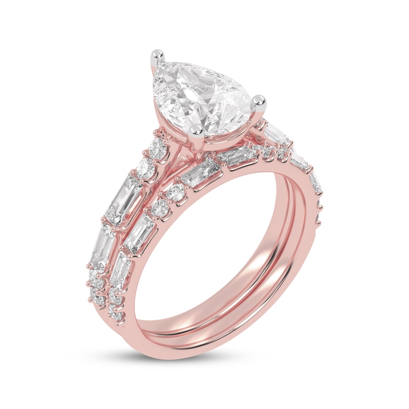 Main Image 2 of Adore Lab-Grown Diamonds Pear-Shaped Bridal Set 3 ct tw 14K Rose Gold