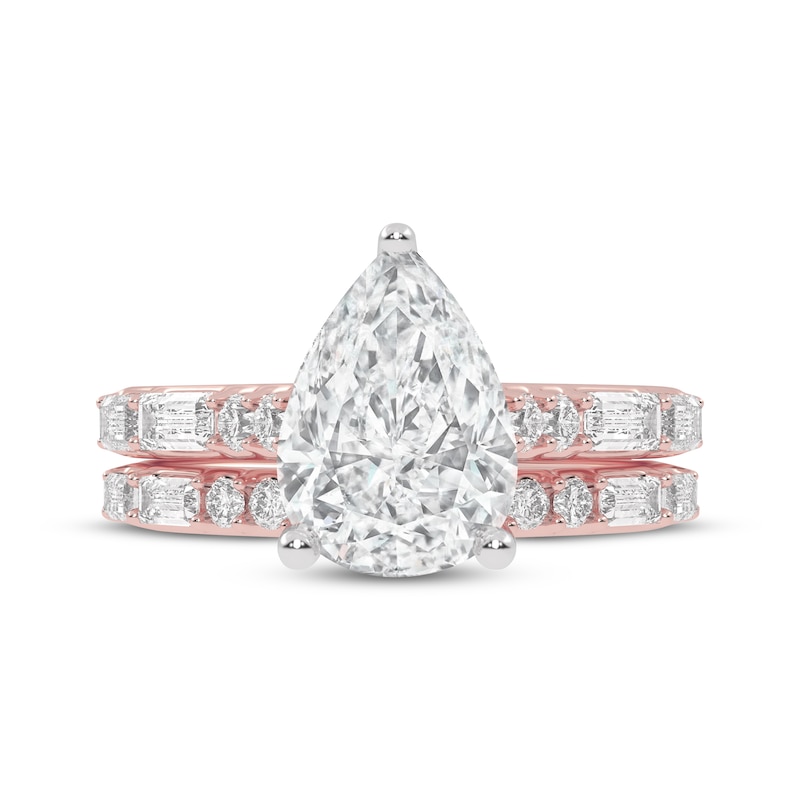 Main Image 3 of Adore Lab-Grown Diamonds Pear-Shaped Bridal Set 3 ct tw 14K Rose Gold