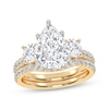 Thumbnail Image 1 of Adore Lab-Grown Diamonds Pear-Shaped & Round-Cut Three-Stone Bridal Set 3 ct tw 14K Yellow Gold
