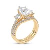 Thumbnail Image 2 of Adore Lab-Grown Diamonds Pear-Shaped & Round-Cut Three-Stone Bridal Set 3 ct tw 14K Yellow Gold