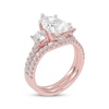 Thumbnail Image 2 of Adore Lab-Grown Diamonds Pear-Shaped & Round-Cut Three-Stone Bridal Set 3 ct tw 14K Rose Gold