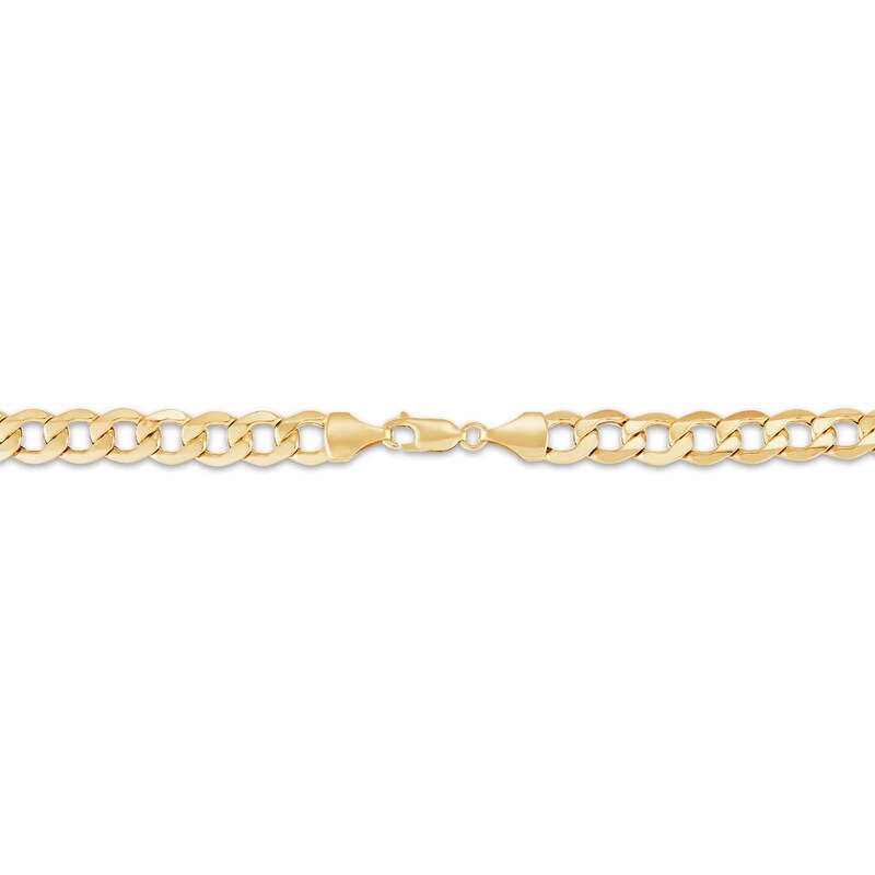 Main Image 2 of 8.8mm Curb Chain Bracelet Semi-Solid 10K Yellow Gold 9"