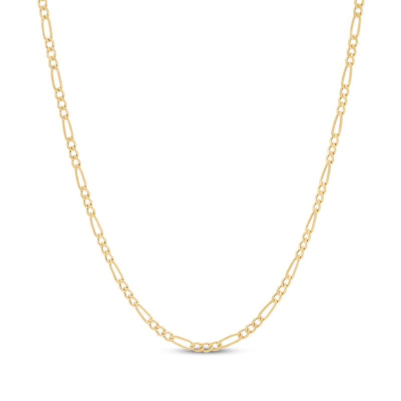Main Image 1 of 2.05mm Figaro Chain Necklace Hollow 14K Yellow Gold 20"