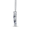Thumbnail Image 2 of Memories Moments Magic Oval-Cut Blue Lab-Created Sapphire & Diamond Three-Stone Necklace 1/8 ct tw Sterling Silver 18"