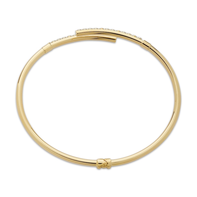 Main Image 3 of Italian Brilliance Diamond-Cut Bypass Cuff Bracelet 14K Yellow Gold