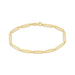 Rectangle Link Bracelet 14K Yellow Gold 7"