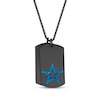 Thumbnail Image 1 of Men's "Blue Lives Matter" Star Double Dog Tag Necklace Black & Blue Ion-Plated Stainless Steel 24"