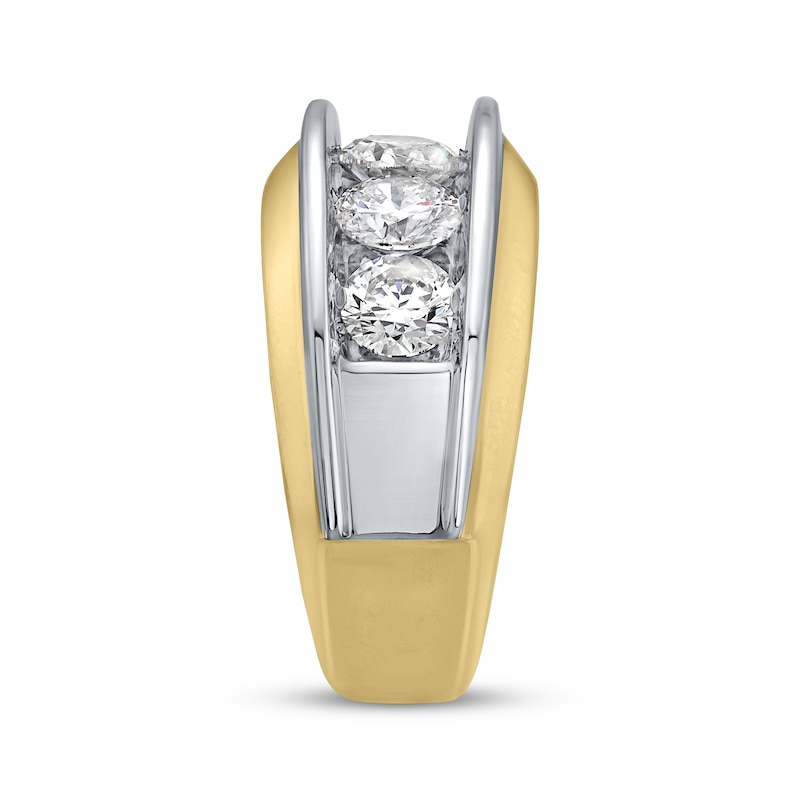 Main Image 2 of Men’s Diamond Five-Stone Ring 3 ct tw 10K Two-Tone Gold