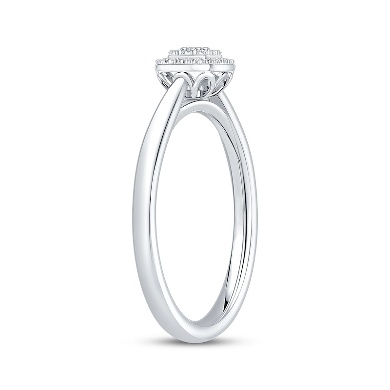 Main Image 2 of Multi-Diamond Cushion Frame Fashion Ring 1/20 ct tw Sterling Silver