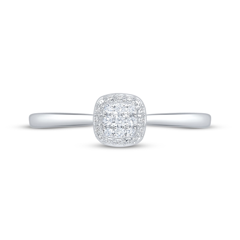 Main Image 3 of Multi-Diamond Cushion Frame Fashion Ring 1/20 ct tw Sterling Silver