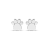 Thumbnail Image 2 of Paw Print Stud Earrings 14K White Gold