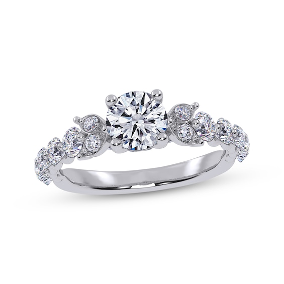 Adore Round-Cut Diamond Floral Engagement Ring 1 ct tw 14K White Gold