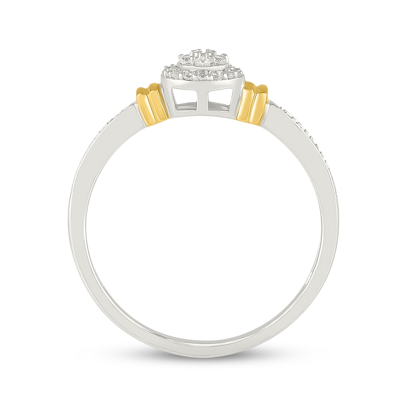 Main Image 2 of Multi-Diamond Circle Promise Ring 1/8 ct tw 10K Two-Tone Gold