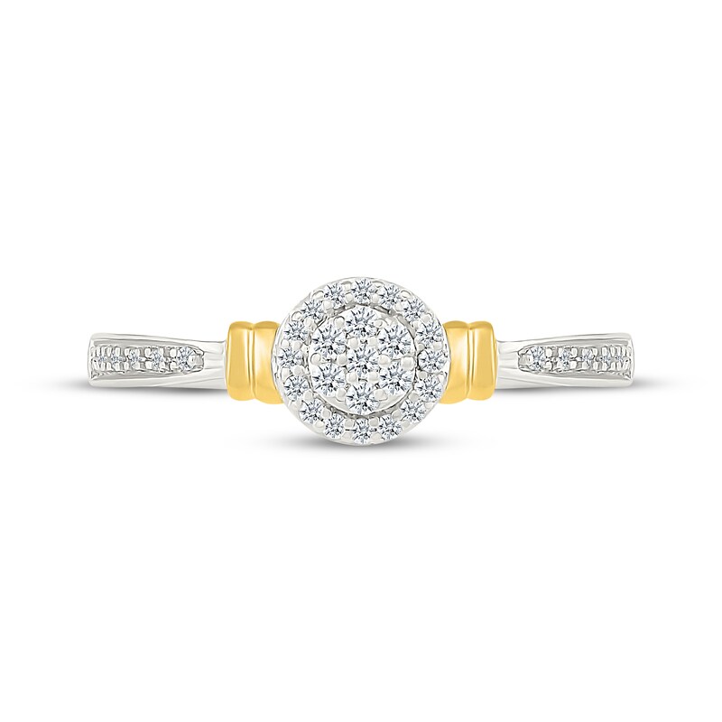 Main Image 3 of Multi-Diamond Circle Promise Ring 1/8 ct tw 10K Two-Tone Gold