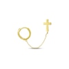 Thumbnail Image 1 of Cross & Hoop Chain-Link Single Earring 14K Yellow Gold