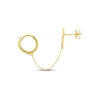 Thumbnail Image 2 of Cross & Hoop Chain-Link Single Earring 14K Yellow Gold