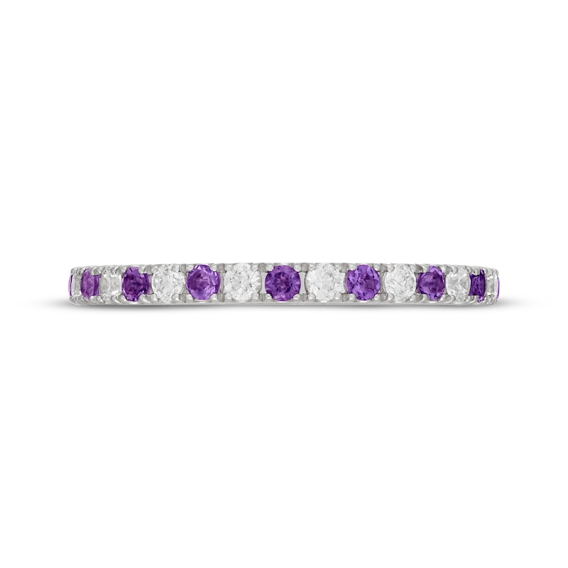 Main Image 3 of Neil Lane Amethyst & Diamond Anniversary Ring 1/5 ct tw 14K White Gold