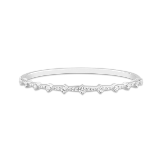 Milestones Lab-Grown Diamond Station Bangle Bracelet 1-1/4 ct tw Sterling Silver