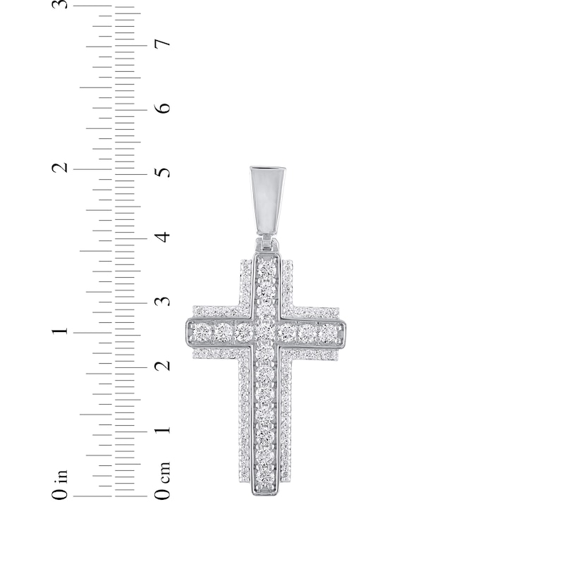 Main Image 3 of KAY Lab-Grown Diamonds Cross Charm 3 ct tw 14K White Gold