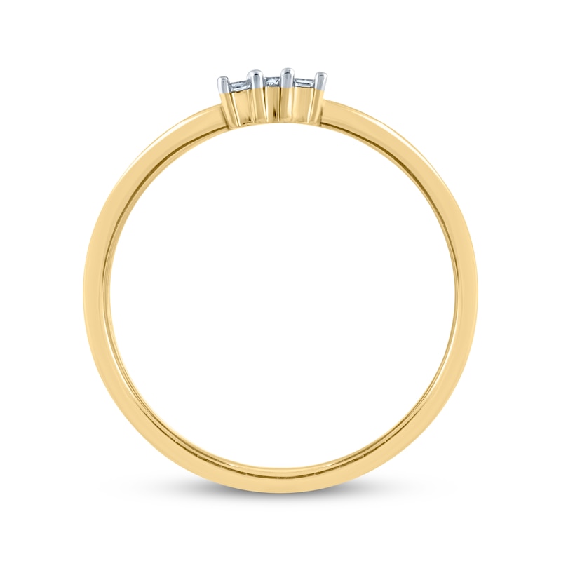 Main Image 3 of KAY Lab-Grown Diamonds Baguette-Cut Three-Stone Fashion Ring 1/10 ct tw 14K Yellow Gold