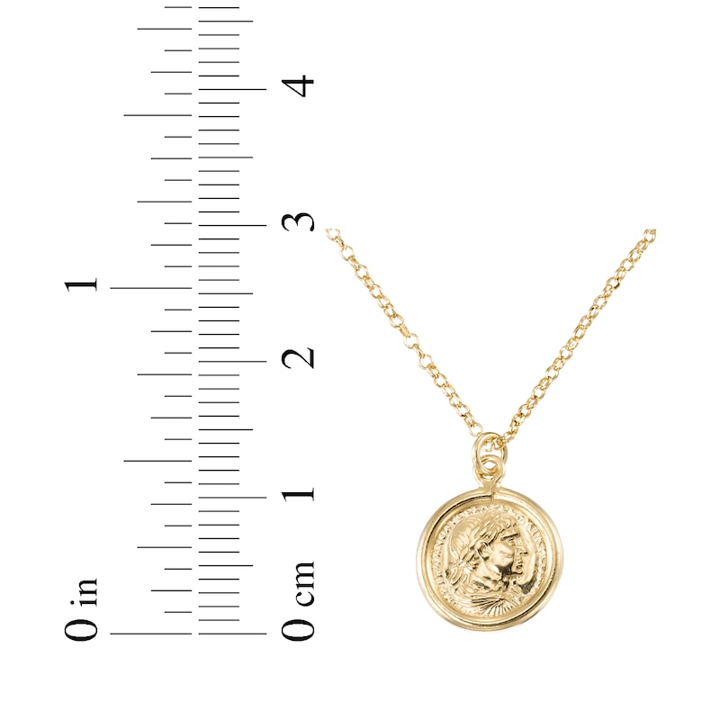 Main Image 4 of Coin Necklace 24K Yellow Gold Vermeil Sterling Silver 18"