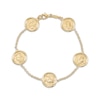 Thumbnail Image 1 of Coin Station Bracelet 24K Yellow Gold Vermeil Sterling Silver 7.5"