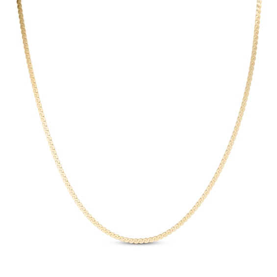 2.2mm Serpentine Chain Necklace 24K Yellow Gold Vermeil Solid Sterling Silver 18"