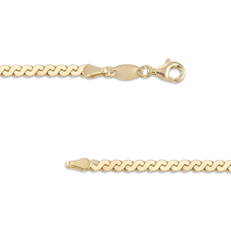 Main Image 2 of 3mm Serpentine Chain Bracelet 24K Yellow Gold Vermeil Solid Sterling Silver 7.5"