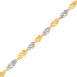 2.9mm Dorica Chain Bracelet Solid 14K Two-Tone Gold 7"