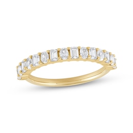 Adore Oval & Emerald-Cut Diamond Ring 1 ct tw 14K Yellow Gold