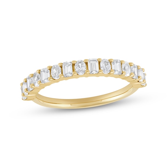 Adore Oval & Emerald-Cut Diamond Ring 1 ct tw 14K Yellow Gold