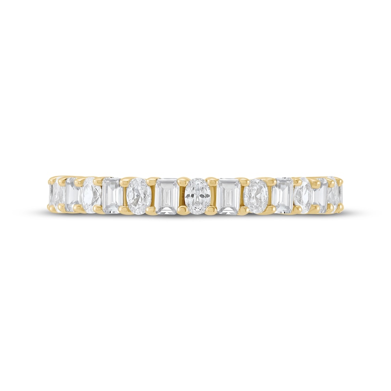 Main Image 4 of Adore Oval & Emerald-Cut Diamond Ring 1 ct tw 14K Yellow Gold