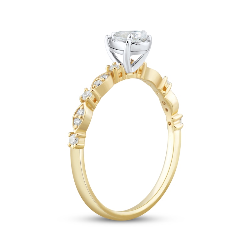 Main Image 2 of Adore Pear-Shaped Diamond Engagement Ring 1/3 ct tw 10K Two-Tone Gold