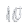 Thumbnail Image 1 of Diamond Staggered Two-Row Split Huggie Hoop Earrings 1/2 ct tw 10K White Gold