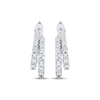 Thumbnail Image 2 of Diamond Staggered Two-Row Split Huggie Hoop Earrings 1/2 ct tw 10K White Gold
