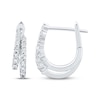 Thumbnail Image 3 of Diamond Staggered Two-Row Split Huggie Hoop Earrings 1/2 ct tw 10K White Gold
