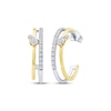 Thumbnail Image 1 of KAY Lab-Grown Diamonds Double Row J-Hoop Earrings 1/2 ct tw Sterling Silver & 10K Yellow Gold