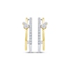Thumbnail Image 2 of KAY Lab-Grown Diamonds Double Row J-Hoop Earrings 1/2 ct tw Sterling Silver & 10K Yellow Gold