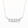 Thumbnail Image 5 of Previously Owned Diamond Three-Stone Necklace 1/2 ct tw Round-cut 10K White Gold 18"